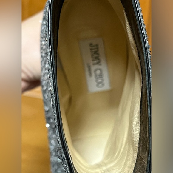 Jimmy Choo Silver Glitter Boots 38 - Never Worn size 7.5 120mm sexy - Picture 5 of 8